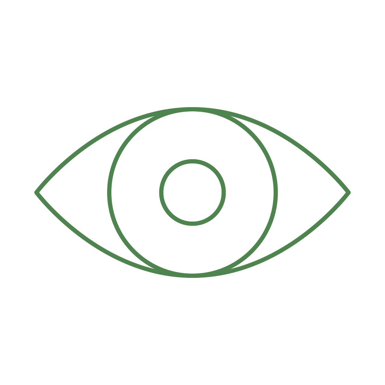Icon eines Auges mit grünem Rand, symbolisiert Baumkontrolle